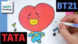 How to Draw BT21  RJ  Step-by-Step - MyHobbyClass.com - Learn 