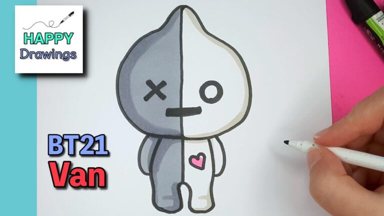 How to Draw BT21 Van BTS Happy Drawings