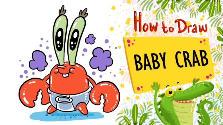 How to Draw Cute Baby Mr. Krabs Step by Step for Kids
