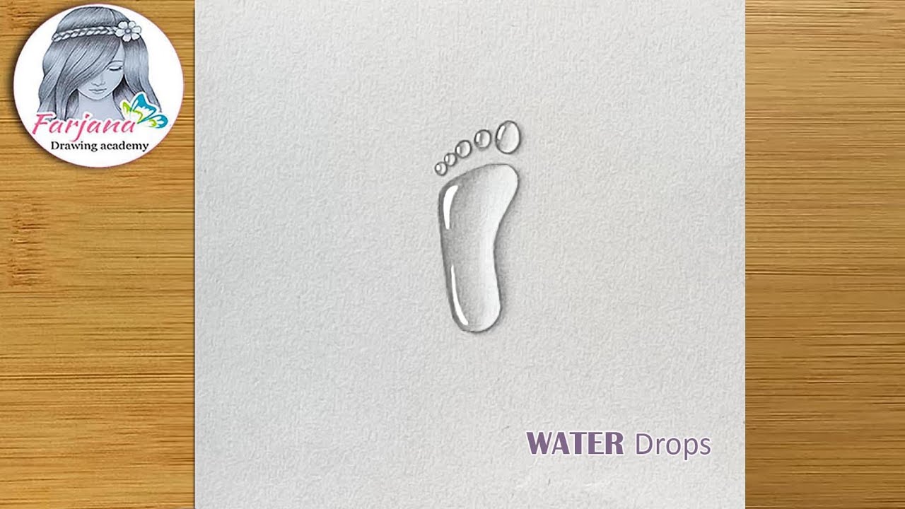 How to Draw Easy 3D Water Drops Pencil Drawing