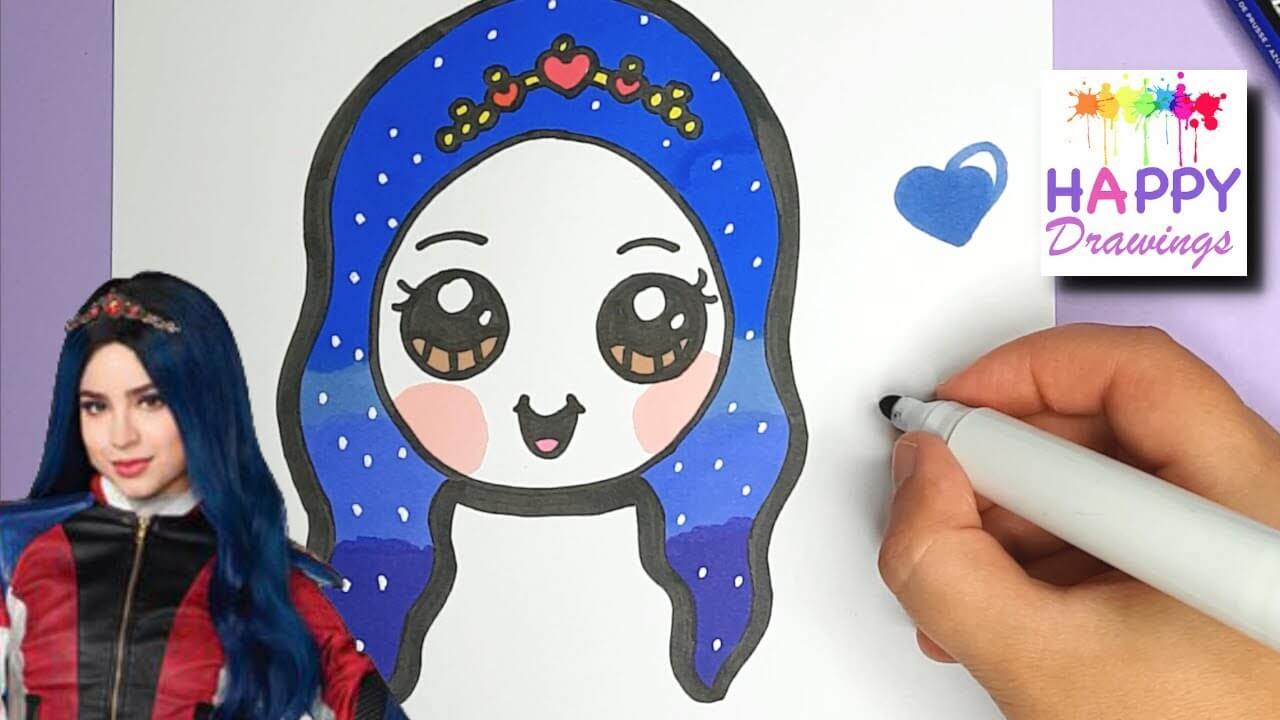 How to Draw Evie Disney Descendants 3 Happy