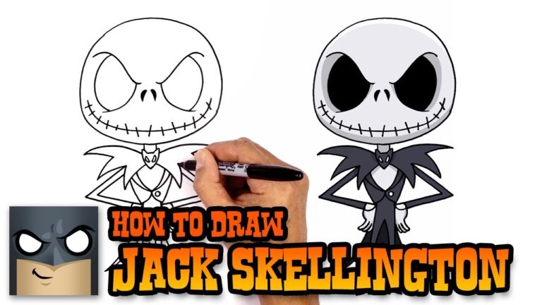 How to Draw Jack Skellington Christmas Tutorial