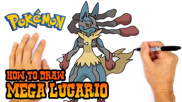 How to Draw Mega Lucario Pokemon