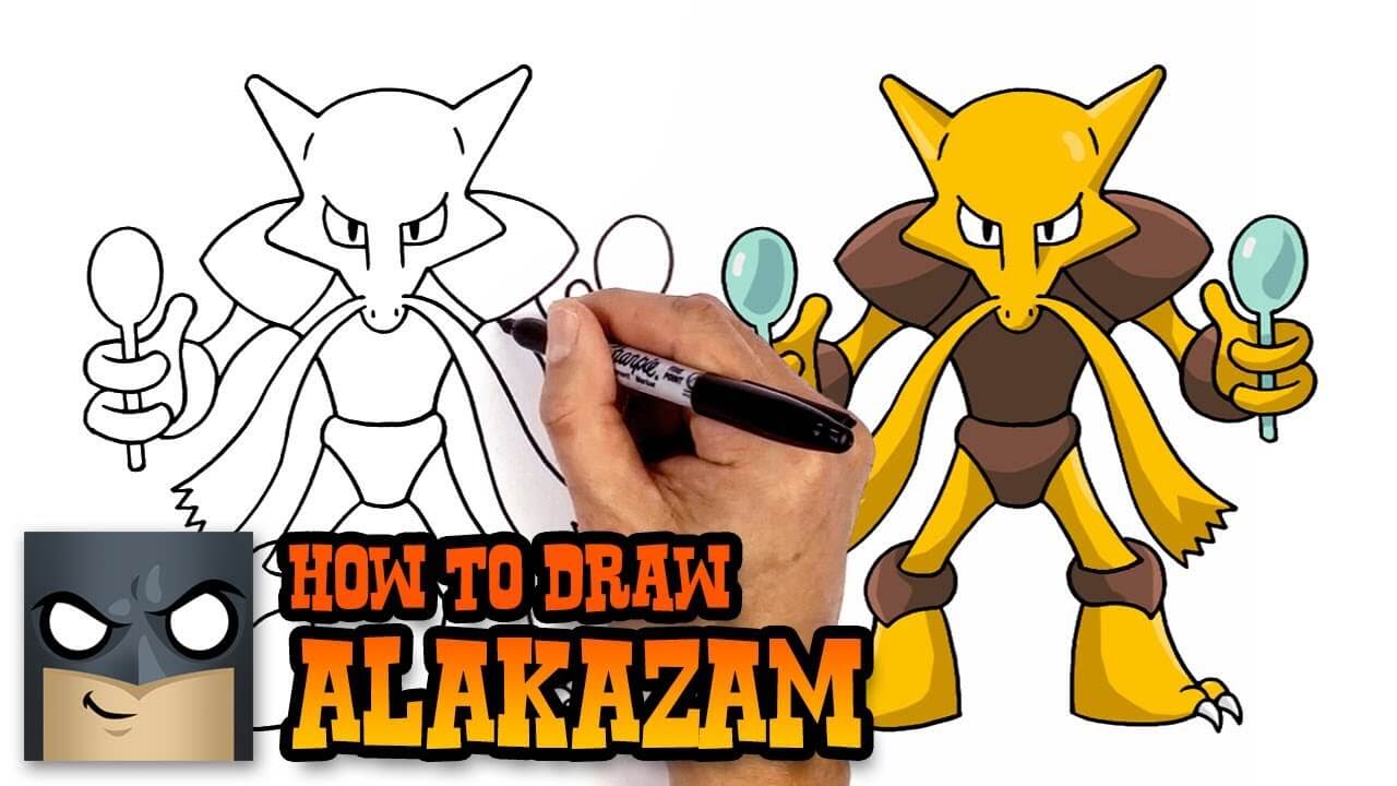 How to Draw Pokemon Alakazam Step by Step