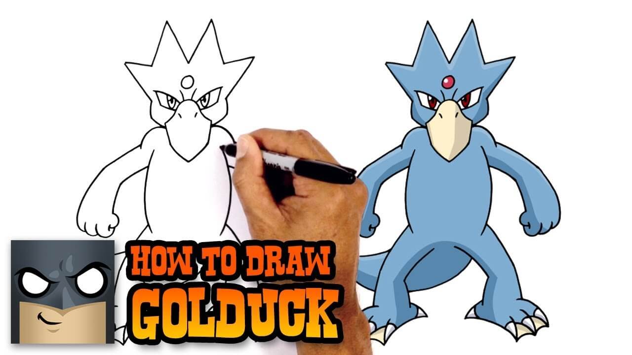 How to Draw Pokemon Golduck Step by Step