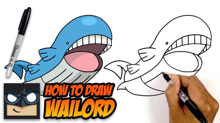How to Draw Pokemon Wailord Step by Step Tutorial