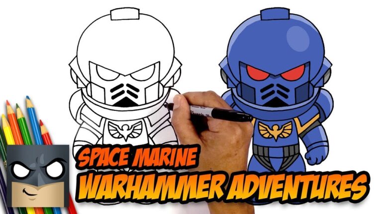 How to Draw Space Marine Warhammer Adventures