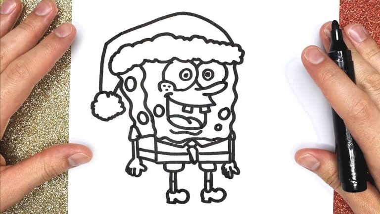 How to Draw Spongebob at Christmas Happy Drawings