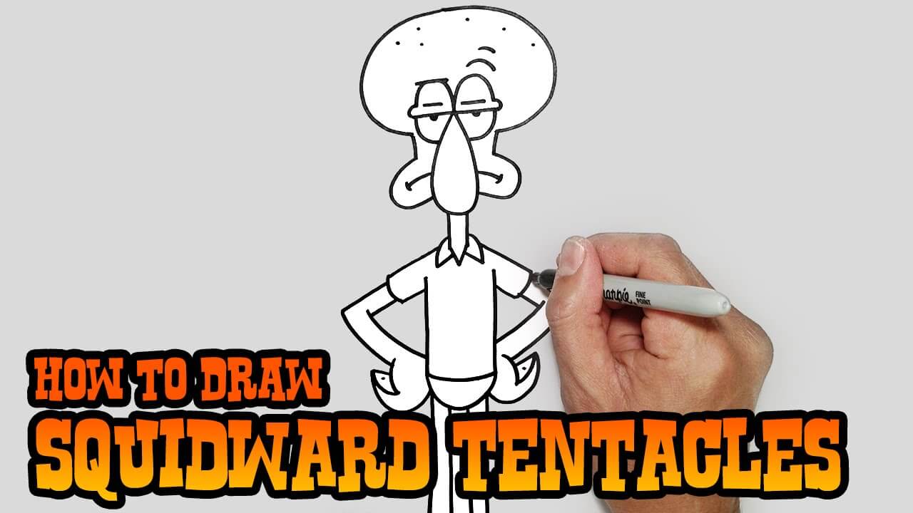 How to Draw Squidward tentacles Video Lesson