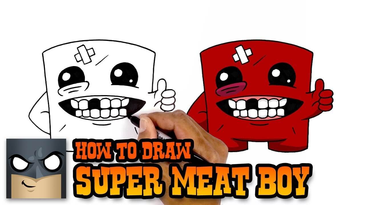 How to Draw Super Meat Boy Art Tutorial