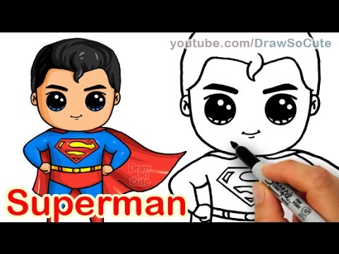 How to Draw Superman Man of Steel Cute step by