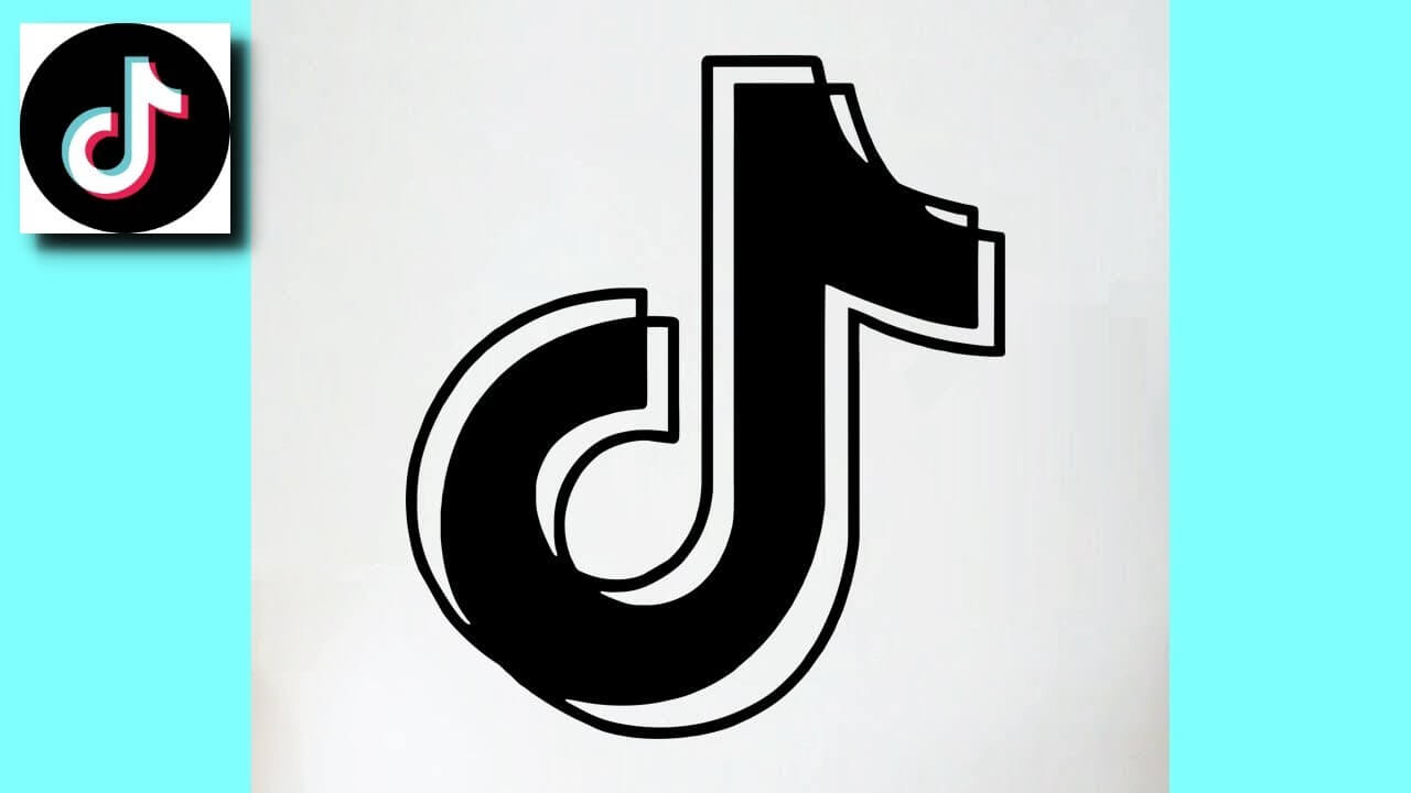 Tik Tok Logo Drawing Easy