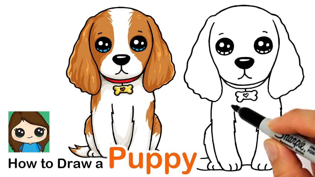 How to Draw a Cocker Spaniel Puppy Dog Easy