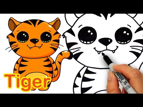 How to Draw a Cute Cartoon Tiger Easy