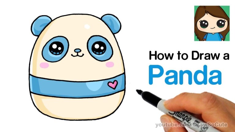 How to Draw a Cute Panda EASY Squishy Squooshems