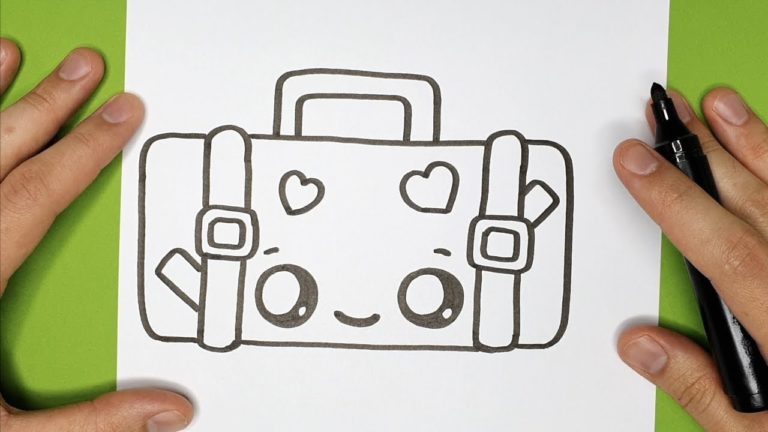 How to Draw a Cute SUITCASE EASUY Happy