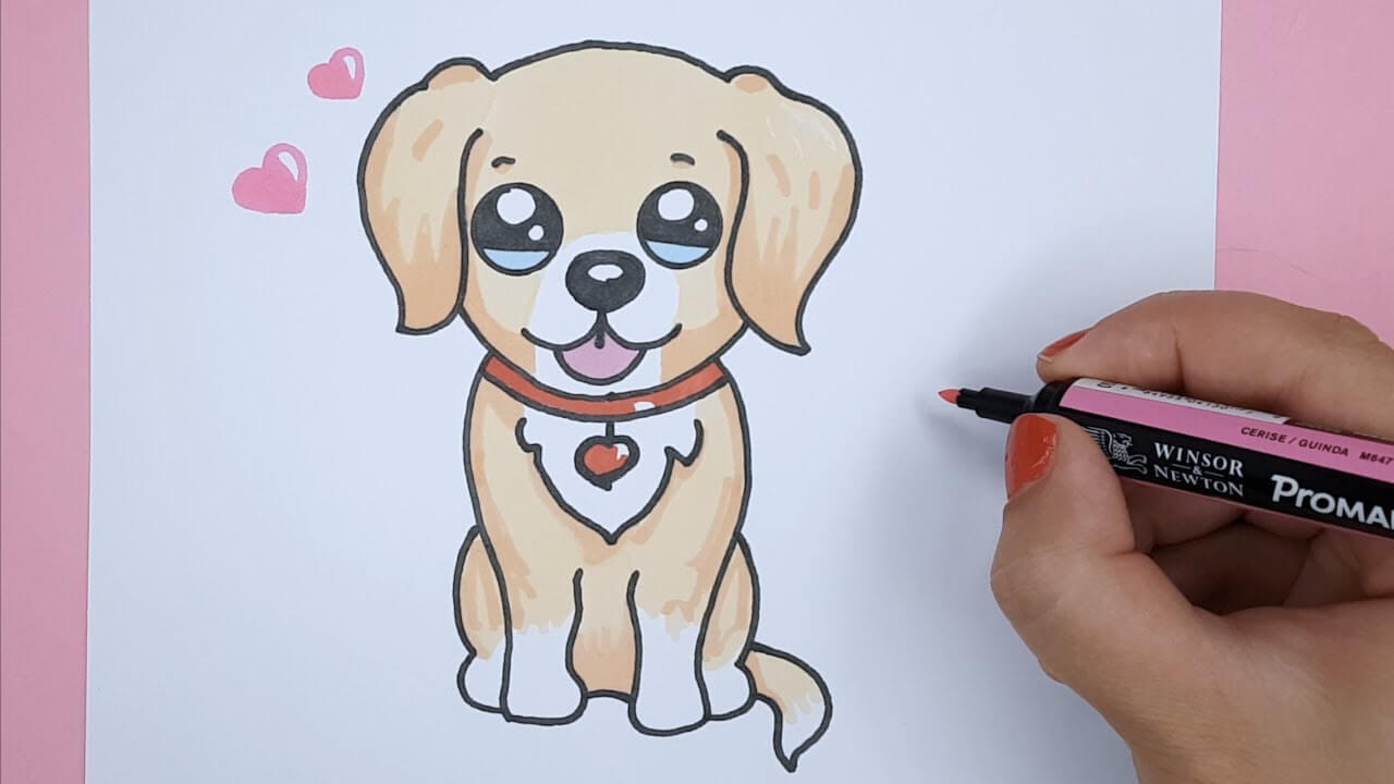 How to Draw a Labrador Golden Retriever Puppy Easy