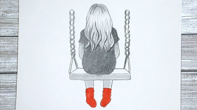 How to Draw a Lonely Girl Step by Step