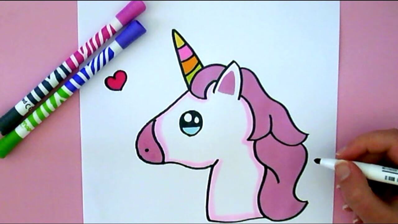 How to Draw a Unicorn Emoji Easy step by step