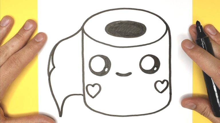 How to Draw cute Toilet Paper EASY Happy Drawings