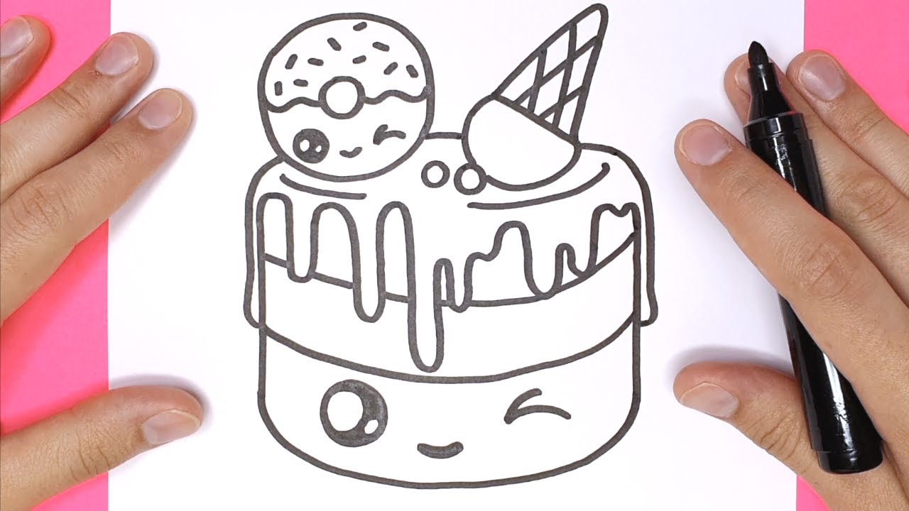 How to Draw the CUTEST CAKE step by step EASY