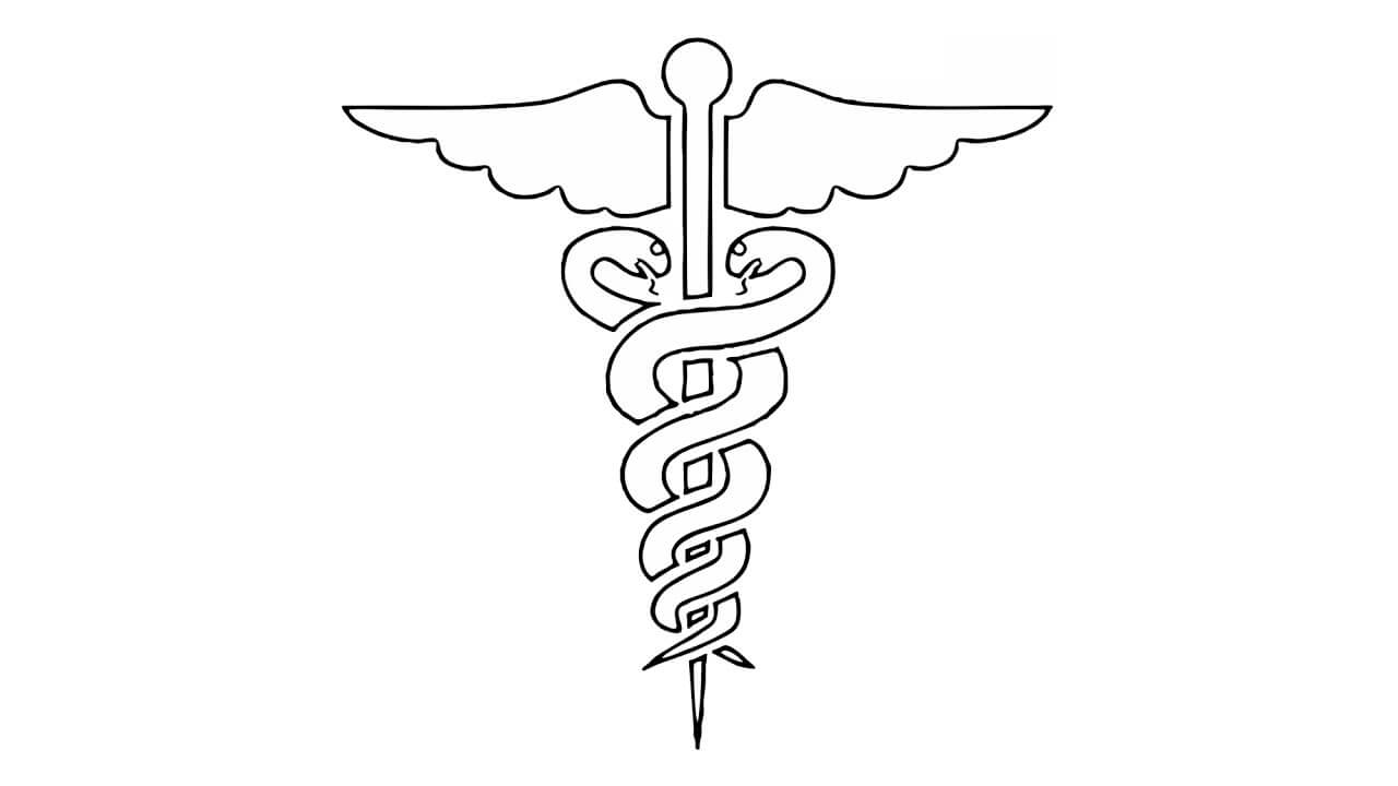 How to Draw the Caduceus of Hermes Symbol emblem