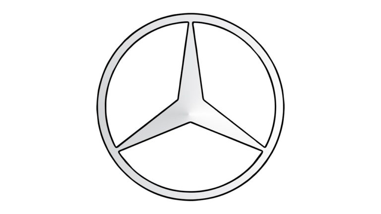 How to Draw the Mercedes Benz Logo symbol