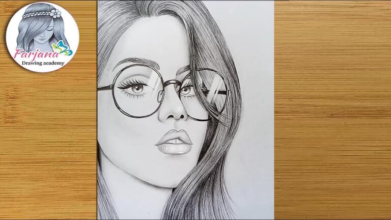 How to draw A girl wearing glasses step by