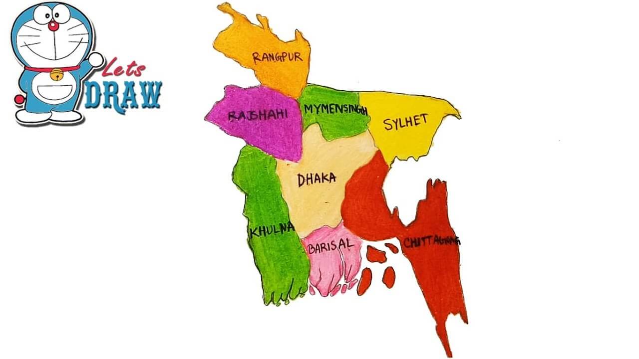 How to draw Bangladesh Map step by step