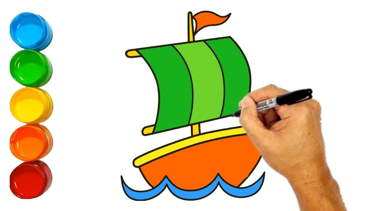 How to draw Boat | Drawing Boat step by step