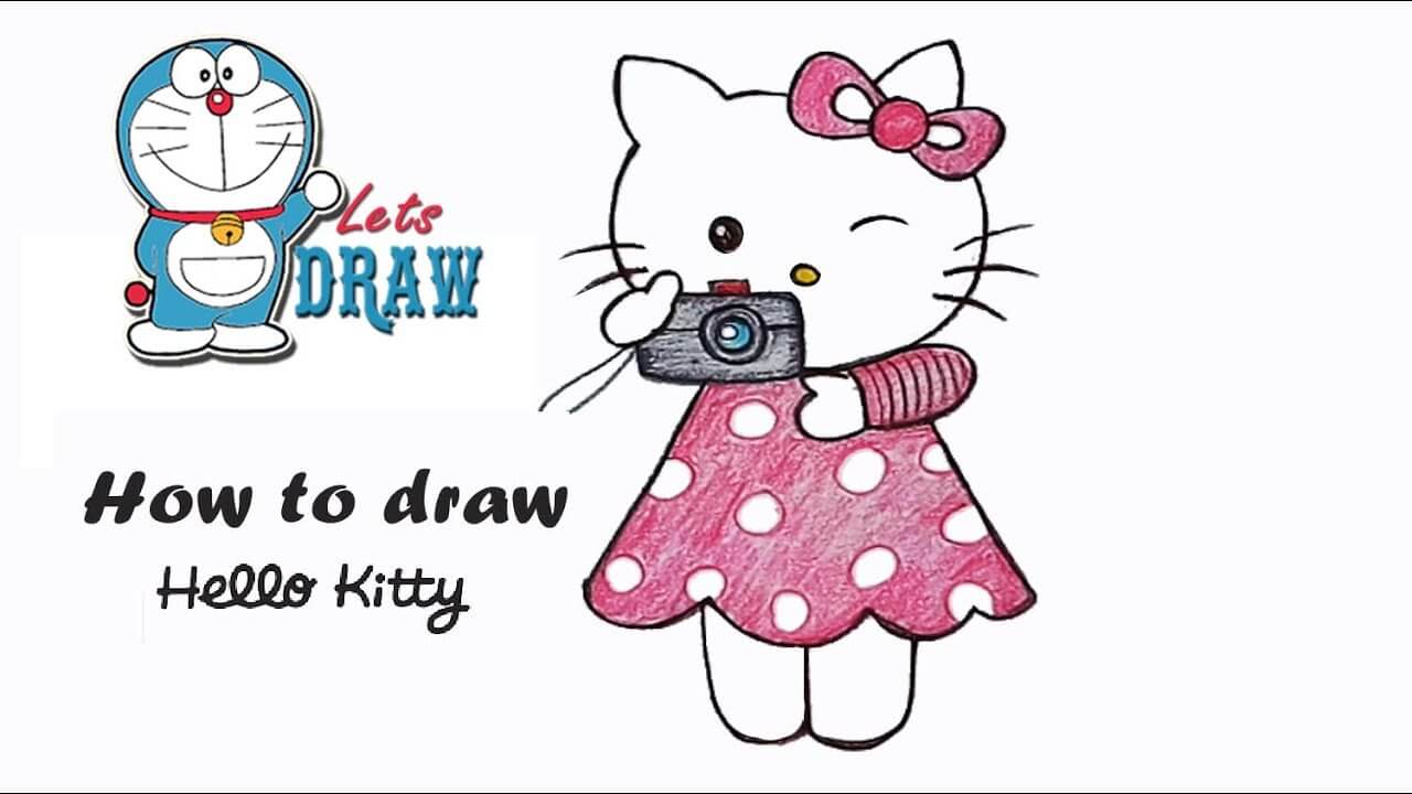 How to draw Hello kitty step by step (very easy) - MyHobbyClass.com - Learn...