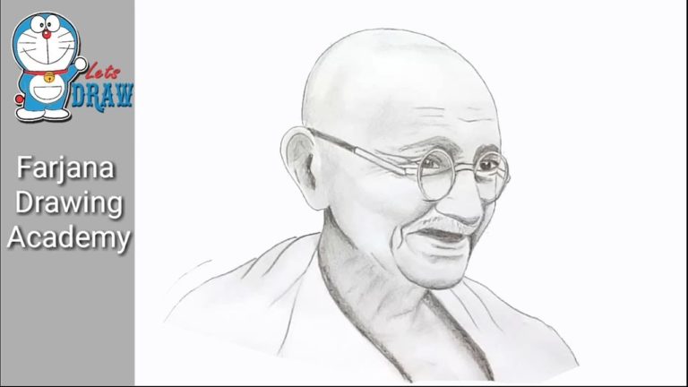 How to draw Mahatma Gandhi step by step