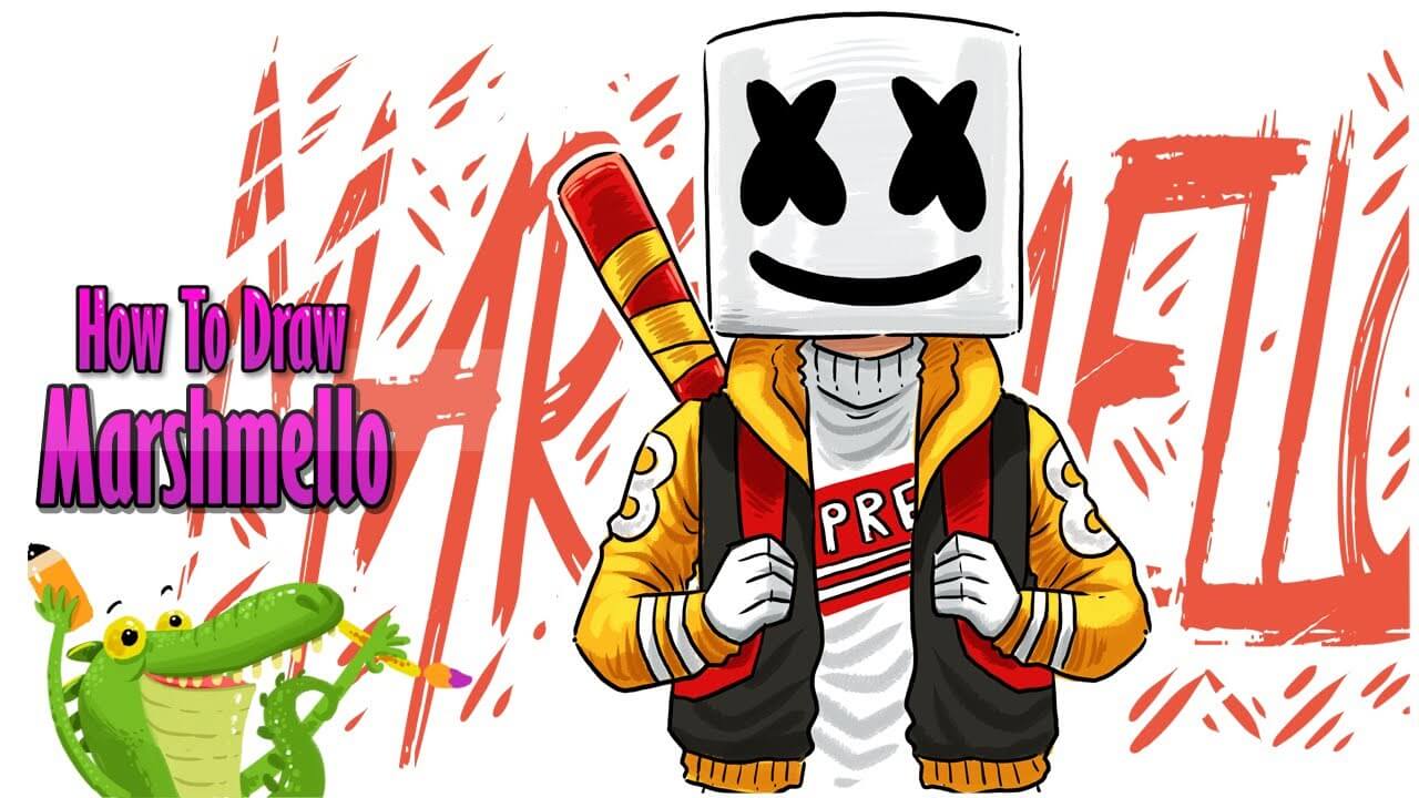 How to draw Marshmello Hype