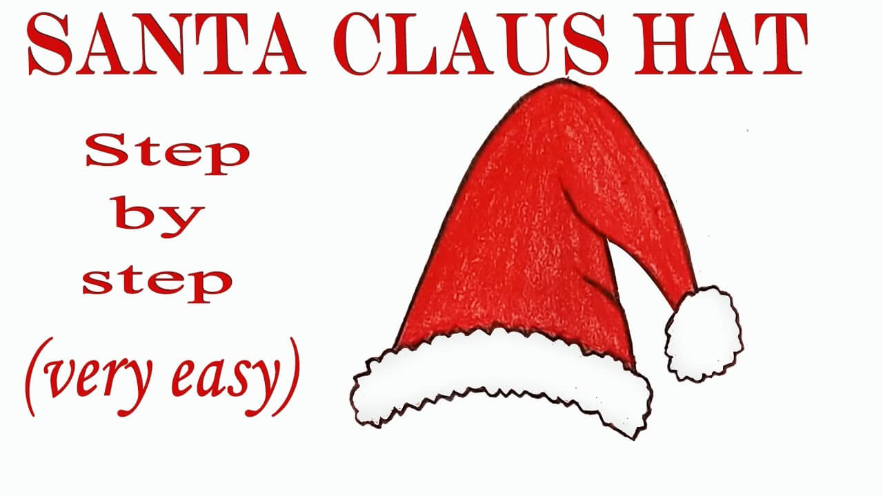How to draw Santa claus hat step by step
