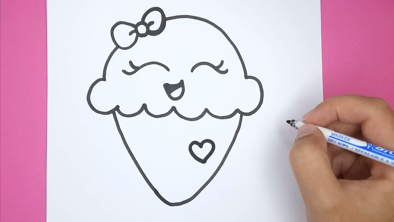 How to draw a Cute Ice Cream step by step