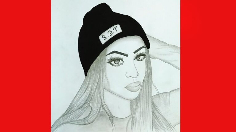 How to draw a girl and hat style Pencil Sketch,Sony Drawing Tutorial