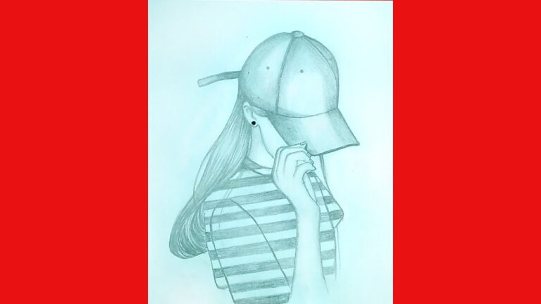 How to draw a girl with Cap for beginners  pencil sketch  step by step  girl Drawing