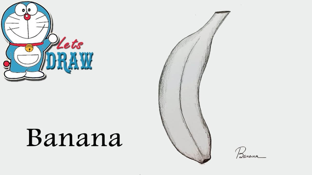 How to draw banana by Pencil sketch step by step (very easy