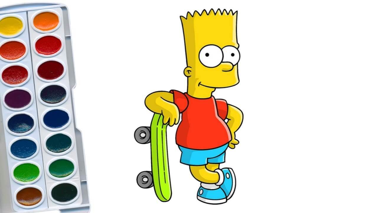 How to draw bart simpson and coloring || coloring pages of simpsons