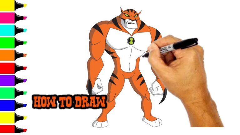 How to draw ben 10 rath || Ben 10 alien Rath drawing and colouring - Drawing animals
