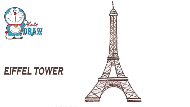 How to draw eiffel tower step by step