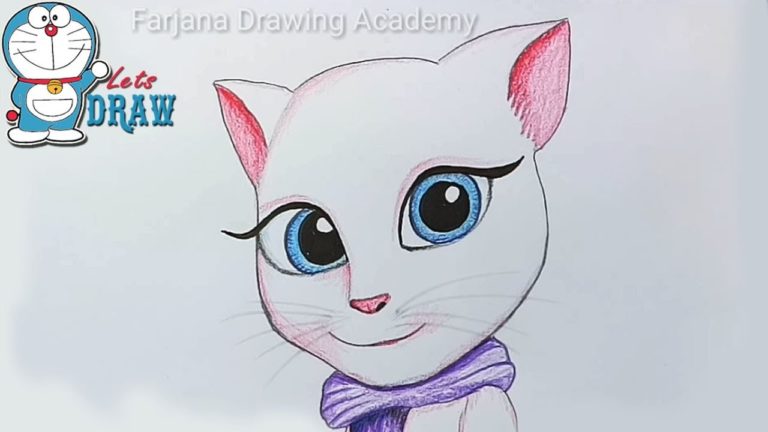 How to draw talking angela step by step