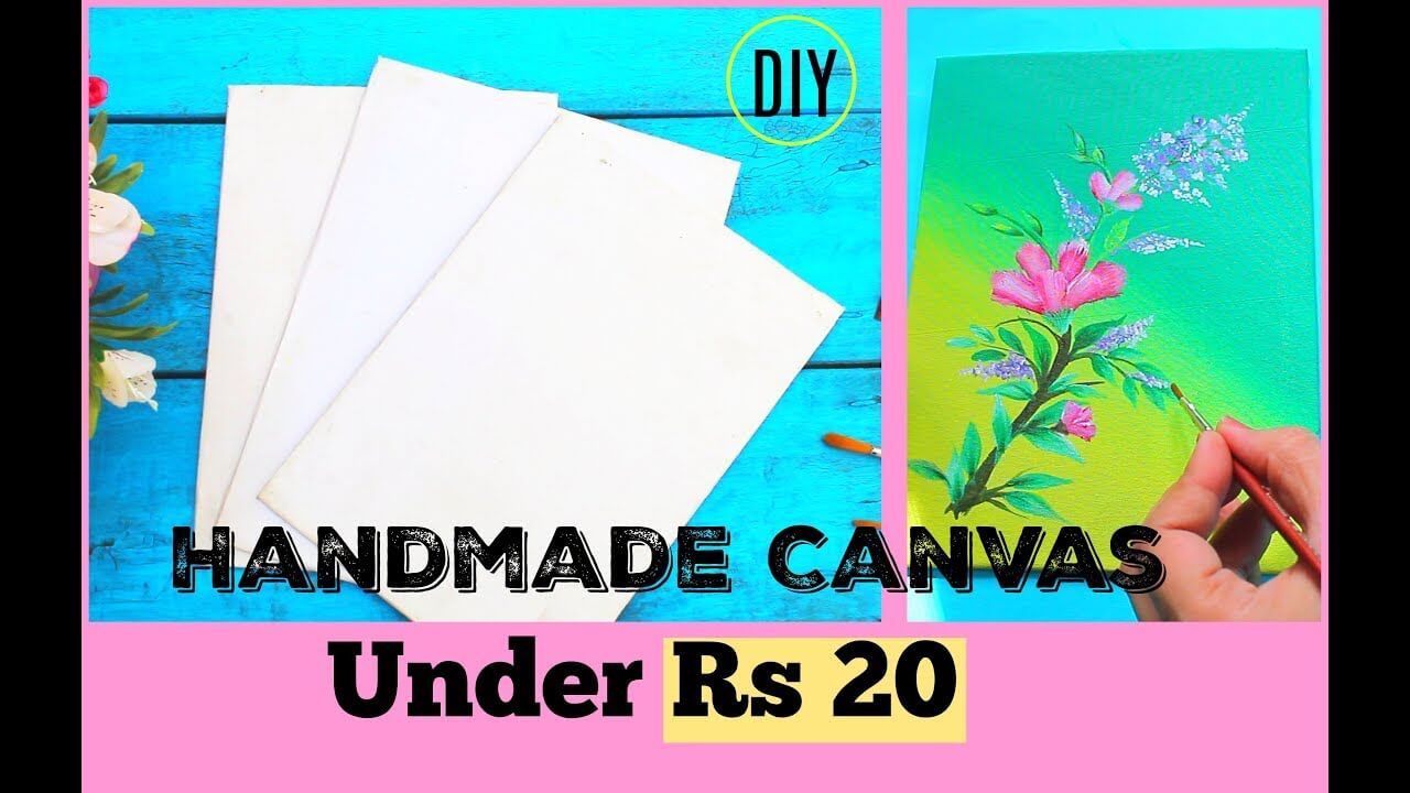 How to make  Handmade Canvas at home +( Mother's Day Special) One Stroke Flowers Painting Turorial
