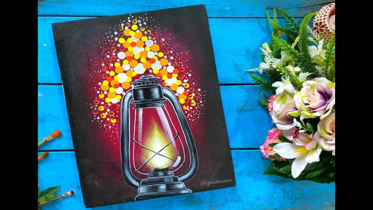 How to make Lantern Painting / Step by Step tutorial  using easy Techniques