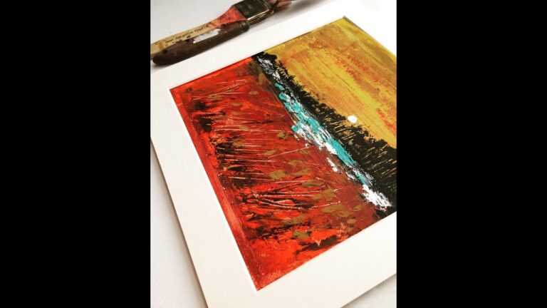 How to paint a beautiful sunset landscape using acrylics with