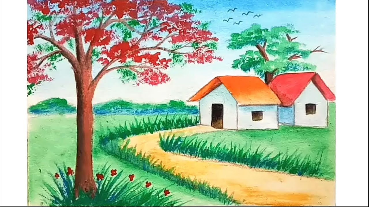 Весенний домик рисунок