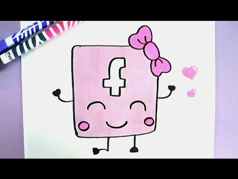 LET39S DRAW CUTE PINK FACEBOOK LOGO STEP BY STEP