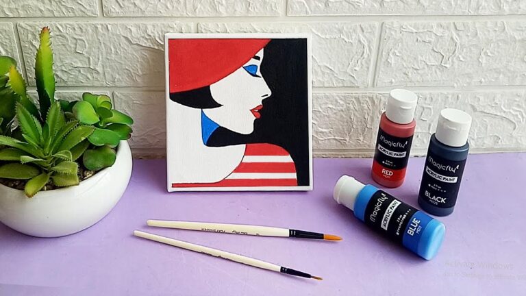 Lady in Red Hat Acrylic painting ft MagicFly Acrylic Paints