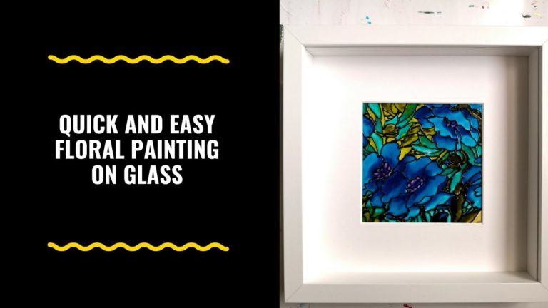 Learn to do a simple floral glass painting using solvent