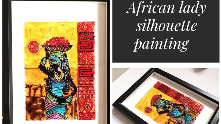 Learn to paint stunning African lady silhouette paintingEasy glass painting